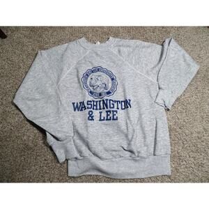 Vtg Washington & Lee University Sweatshirt Grey Collegiate Crewneck Distressed
